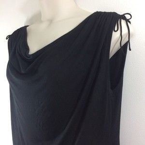 Kate Hill NWOT Black Tank with Shoulder Ties Draped Neckline 1X